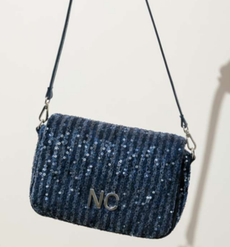 Borsa a tracolla in denim con paillettes